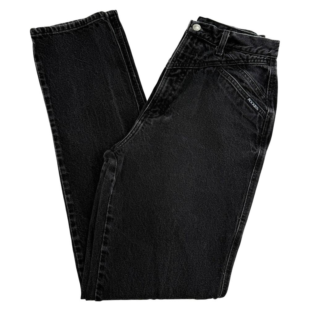 Vintage Rockies Rocky Mountain Black Wash Jeans 11/12 High Rise Tapered Leg
